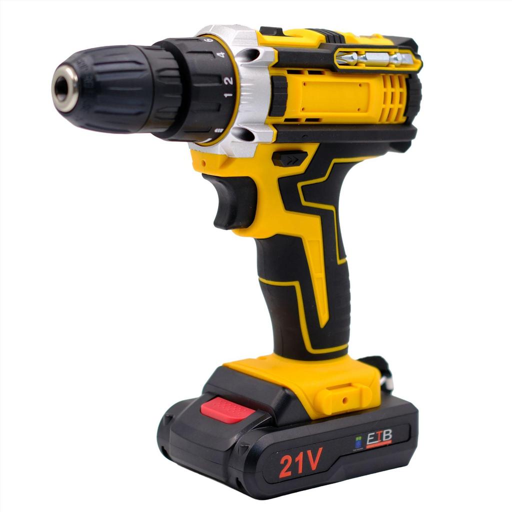 DW Yellow 21V Cordless Screwdriver: Lithium Battery, Rubber Grip, LED Light, Powerful Drill for Home Use