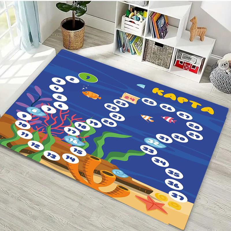 Children's Hop Count Hopscotch Early Education Carpets for Home Living Room Kids Bedroom Sofa Doormat  Floor Rugs Anti-slipDecor