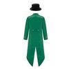 Kids Victorian Costume Retro Renaissance Tailcoat Jacket Gold Buttons Felt Hat Magician Ringmaster Party Outfit