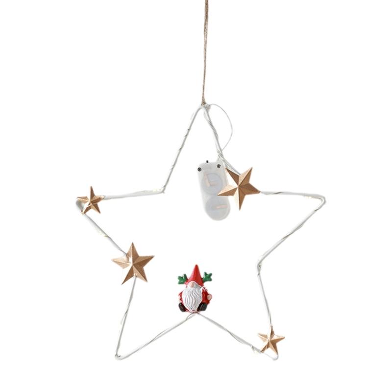 Five-Pointed Star/Moon Decorative Pendant Winter Ceiling Window Ornament Elegant Wall Hanging Christmas Tree Decoration