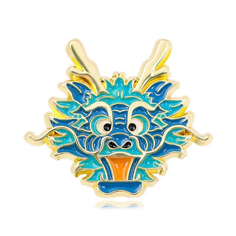 

Chinese Zodiacs Shape Brooch Dragon Totem Lapel Pins Jewelry for Women Animal Themed Breastpin Stylish Accessory