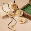 Retro Double Layer Large Flower Women's Necklace and Earrings Set