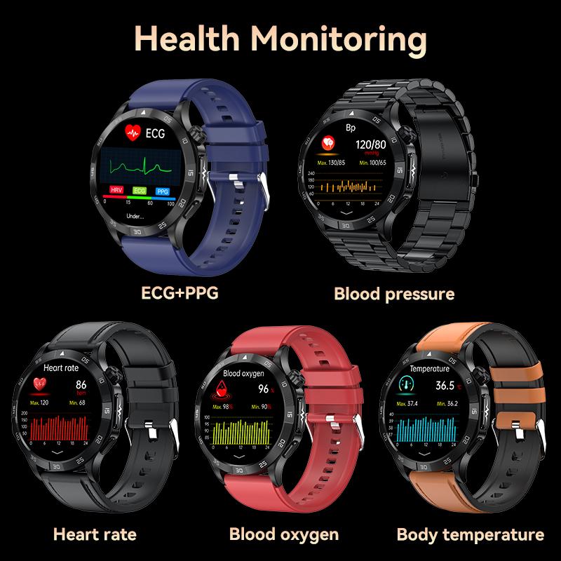 Chytré hodinky SACOSDING, krevní tlak, krevní kyslík, kyslík, EKG+PPG, zdraví, chytré hodinky 1,43" HD AMOLED Bluetooth volání SOS hodinky chytré