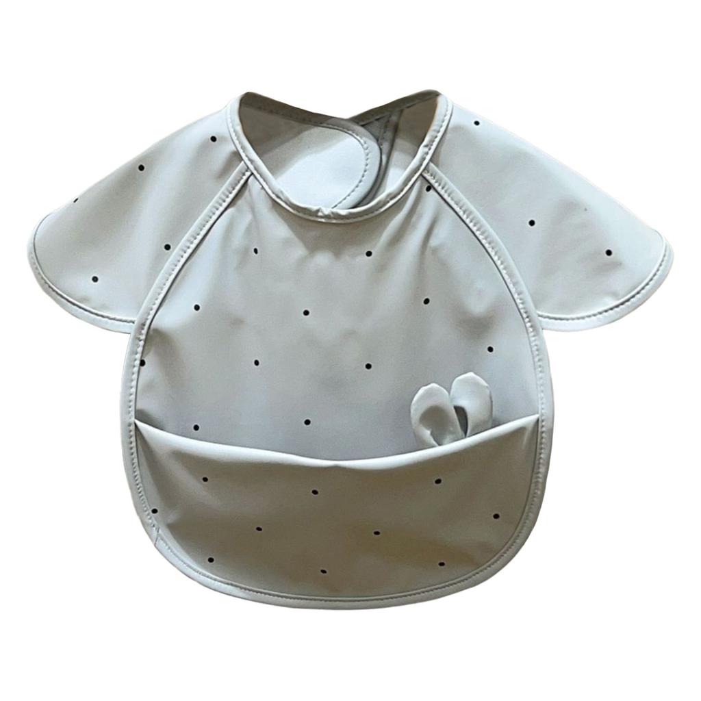 Baby Kids Waterproof Bibs Cute Rabbit Ears Decor Anti-dirty Apron Cover Smock for Saliva Eating Feeding Baking Art Painting