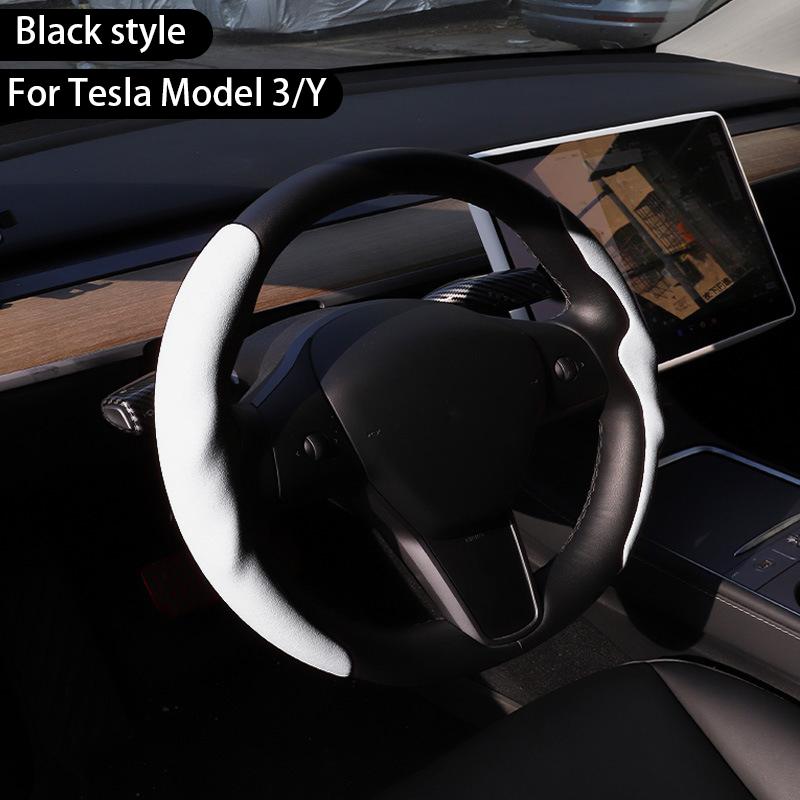 Для Tesla Model Y Juniper 2025+ Чехол на руль Всесезонный Универсальный Спортивный Чехол на руль из оленьей замши