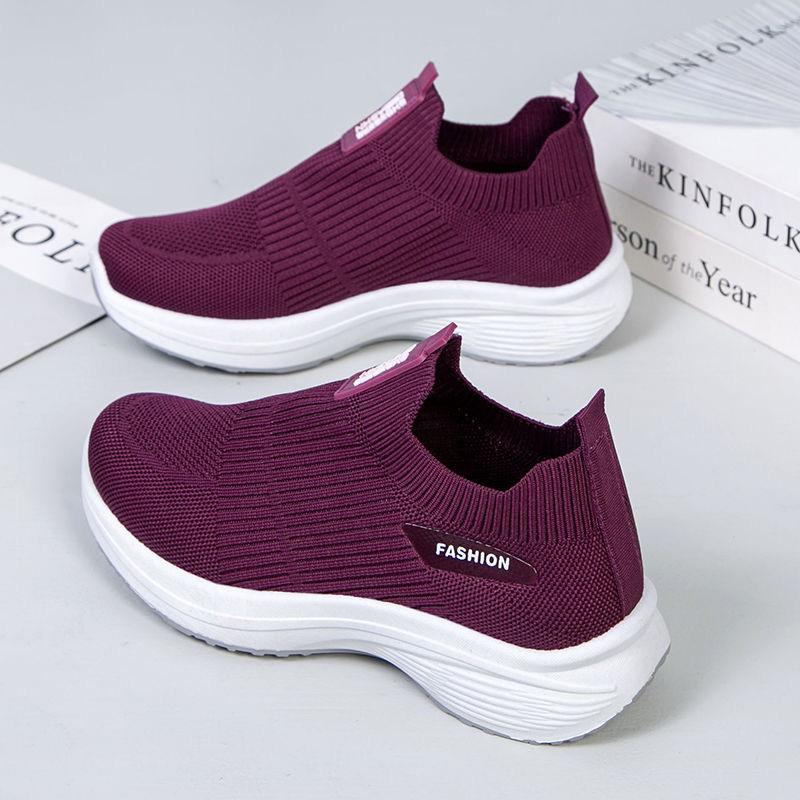 Spring and autumn cloth shoes sports and leisure shoes one pedal fly-woven mesh trendy shoes