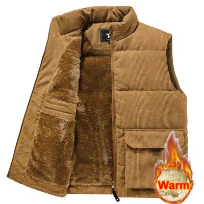 Iarnă Bărbați Fleece Cald Vesta Paltoane Bărbați Guler Înalt Armată Îngroșat Veste Haine Jachetă Bărbați Vestă Fără Mâneci