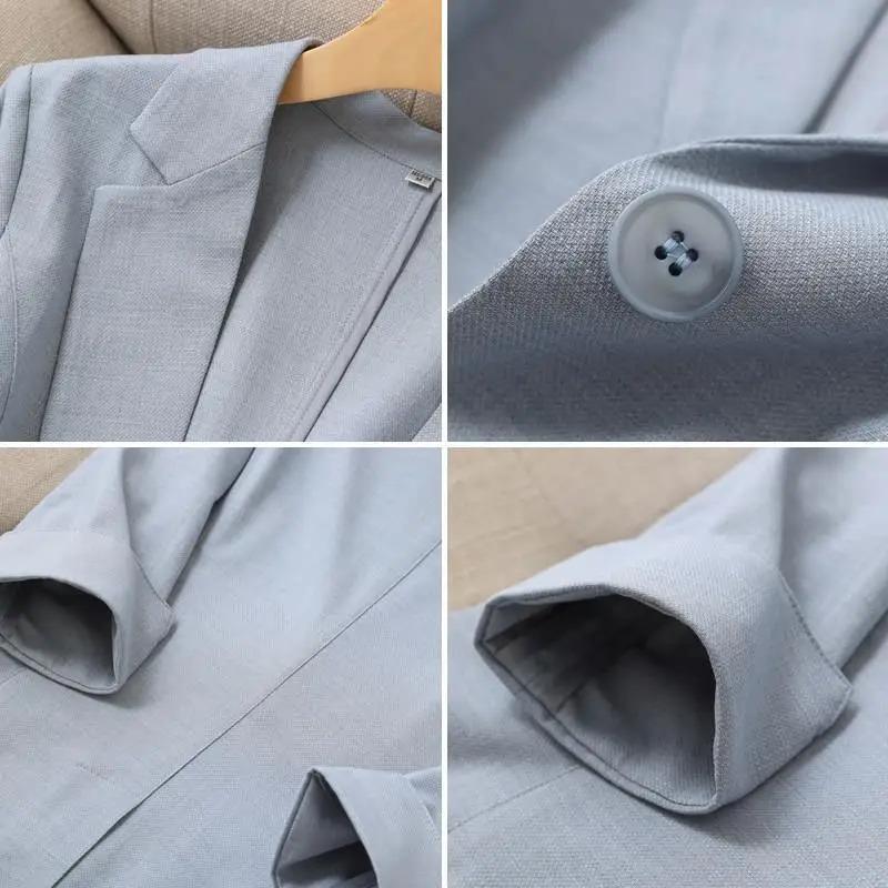 Women's Clothing Korean Style White Blazer Summer Loose Fit Waist Slimming Elegant Office Casual Comfortable