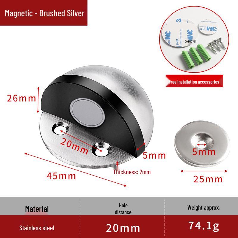 No-Drill Anti-Collision Rubber Door Stopper for Glass Doors - Hole-Free, Anti-Theft, Turtle Top Design