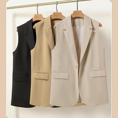 Terno colete feminino outerwear moda primavera e outono novo solto desig split roupas