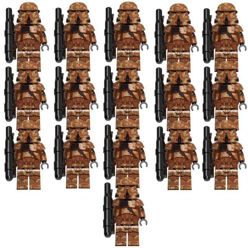 Star Wars Series 501st Clone Trooper Shock Trooper Wolfpack Airborne Building Blocks Toy Bag Set
