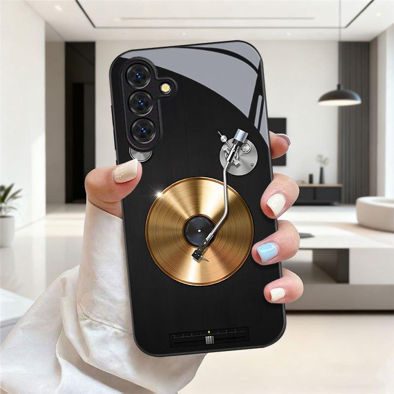 Retro Gold Vinyl fashion phone cases phone case mobile phones glass for Samsung Galaxy S26 S25 S24 S23 S22 FE,Ultra,Plus