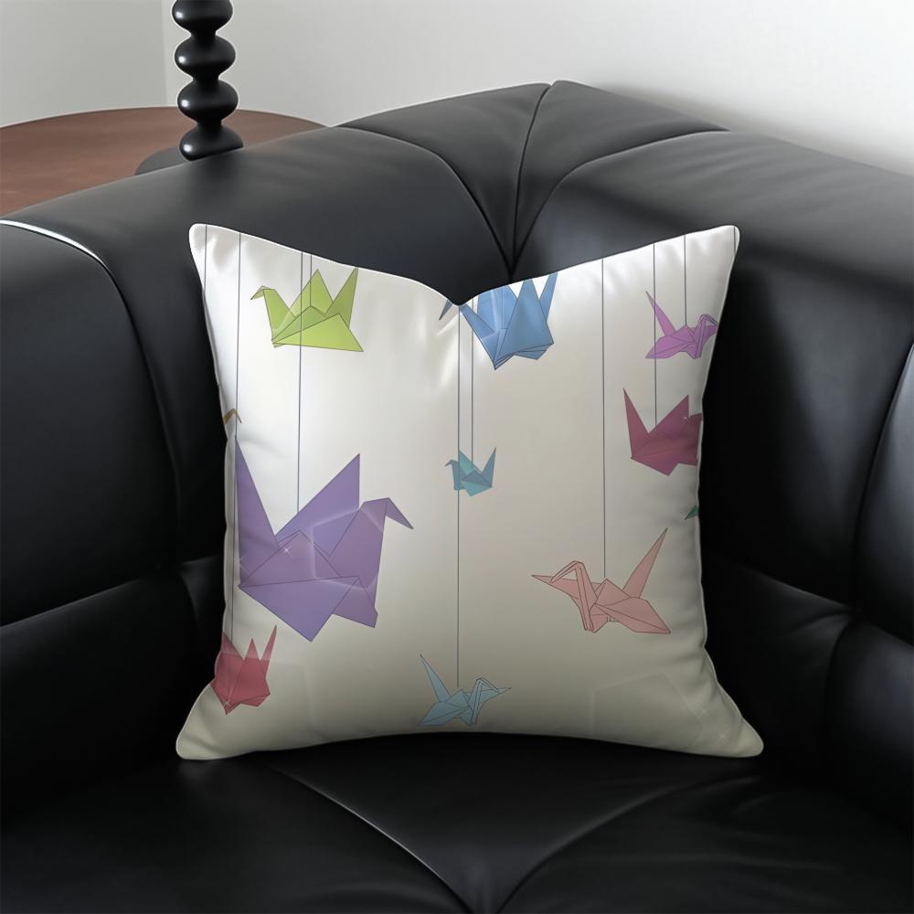 

Warm paper cranes Cushion Cover Pillow Case Antidustmite Invisible zipper silky plush cushion 30X30cm