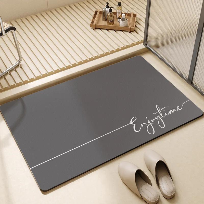 Simple toilet Bathroom floor mat Soft diatom mud Strong absorbent mat Non-slip entry mat Toilet door mat