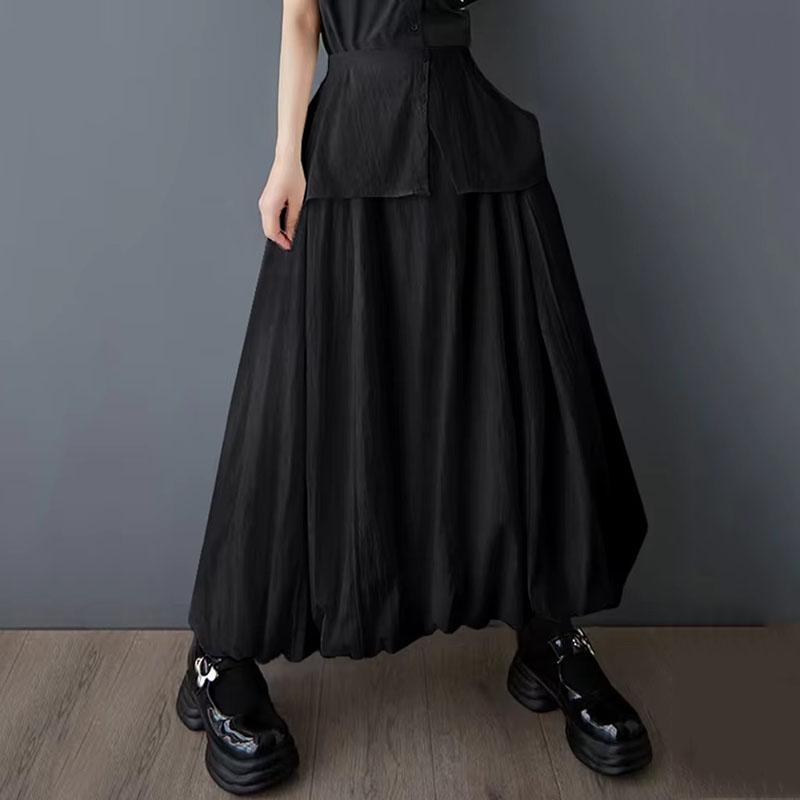 Xitao Bud Button False Two Pieces Skirt ZMY1192