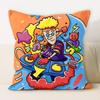 Drawing Graffiti Backrest Square Office Pillow Cover Funny Graffiti Pillow Home Sofa Cushion Cover