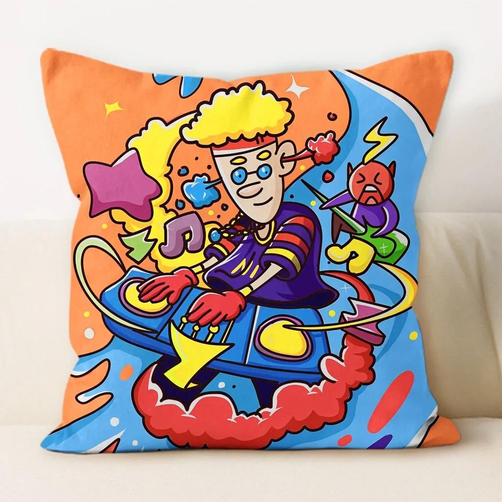 Drawing Graffiti Backrest Square Office Pillow Cover Funny Graffiti Pillow Home Sofa Cushion Cover