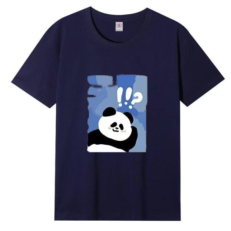 Damer Sommer Populær Kortarmet T-skjorte Bomull Pustende Løs Topp Trykket T-skjorte Casual