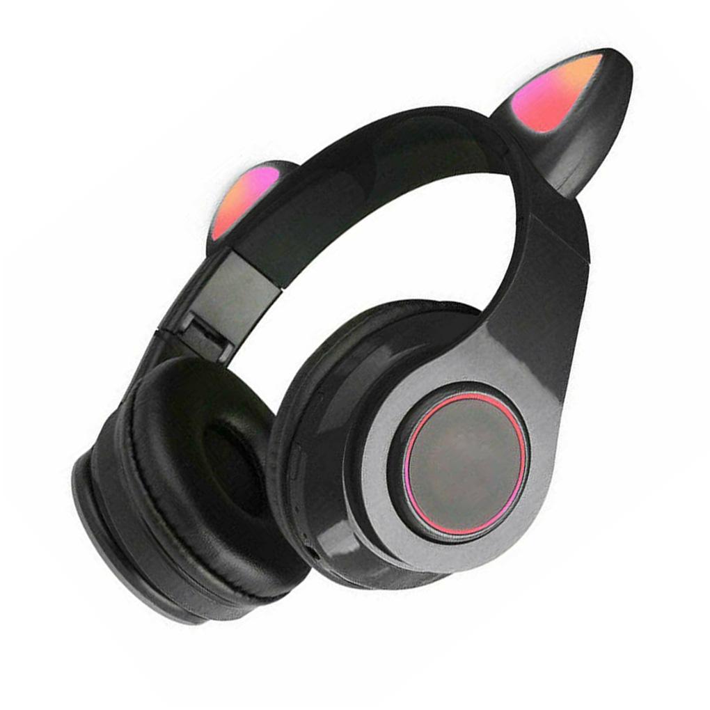 

Bluetooth 5.0 Wireless Cat Rabbit Ear Headset LED w/Mic Headphone For Kids Girls
