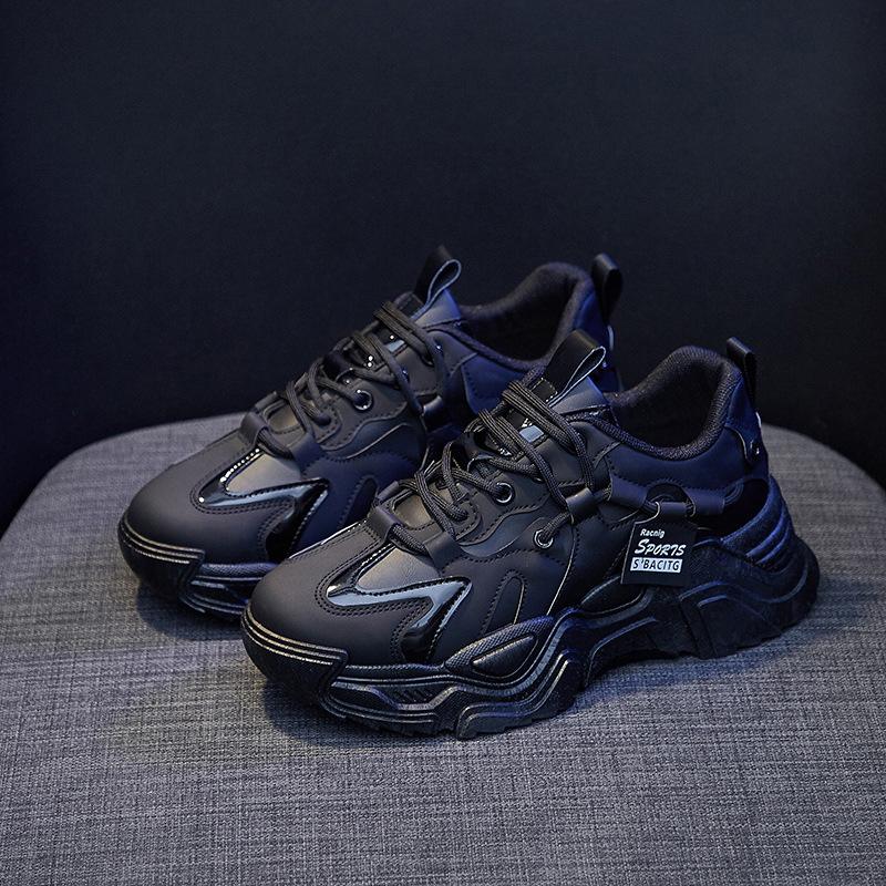 Spring New High-top Dad Women's Shoes Student Height-increasing Sports Shoes Running Casual Shoes--