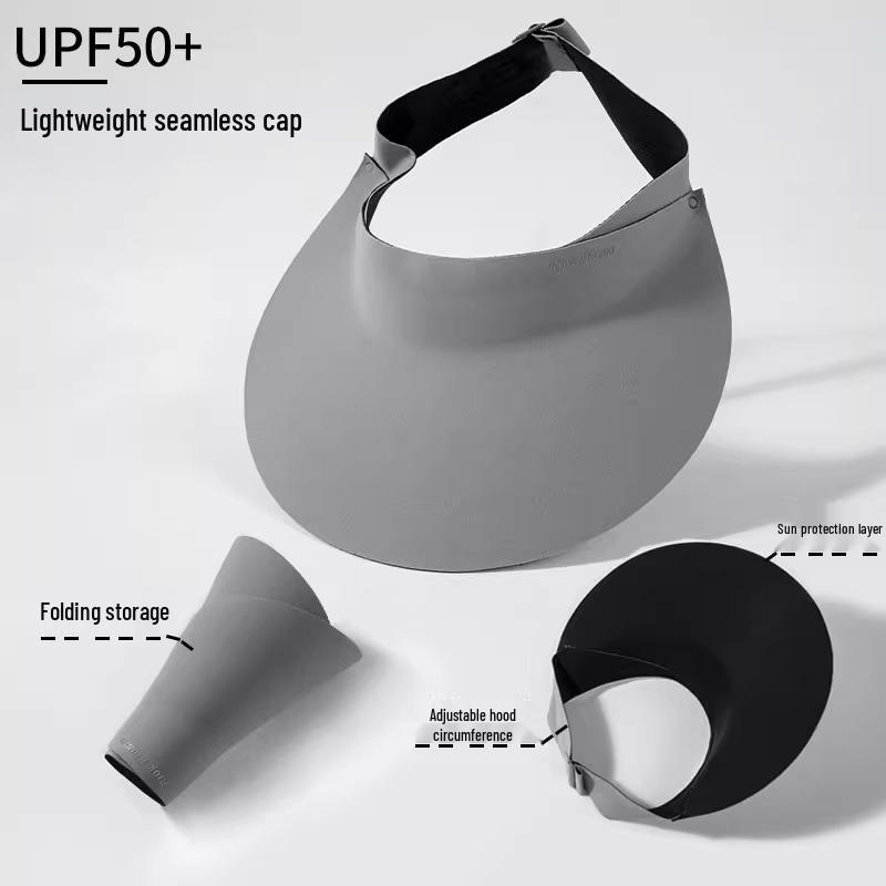 Women's Topless Seamless Anti-UV Visor Hat with Sun Mask - 2025 New Style