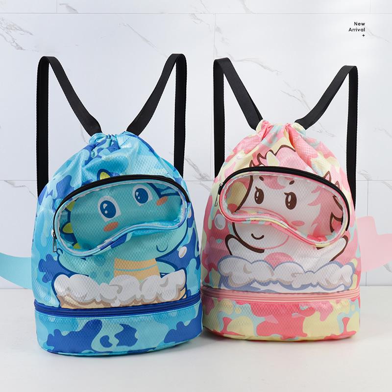 Adorable Cartoon Waterproof Kids' Swim Bag - Lightweight Sports & Travel Backpack for Clothing