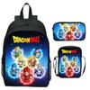 Dragon Ball Aufdruck Rucksack Set 3-teilig, Cartoon Schultasche für Kinder, Leichte Ergonomische Große Kapazität Kinder Buchertasche