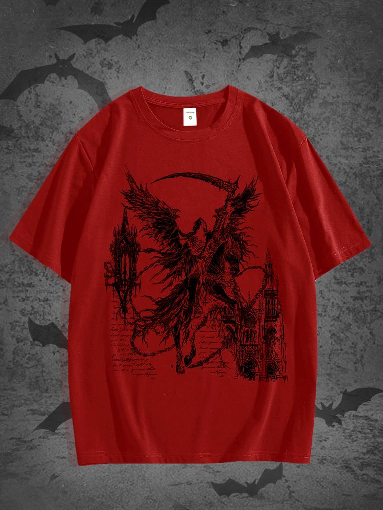 Men's Graphic Oversized Short Sleeve Tee Shirt Y2K Vintage Streetwear T-Shirts 