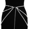 Mehrschichtige Kunstperlen Bauchkette Accessoire Damenschmuck Trendige Körperkette Ideal für Hochzeiten und den täglichen Gebrauch