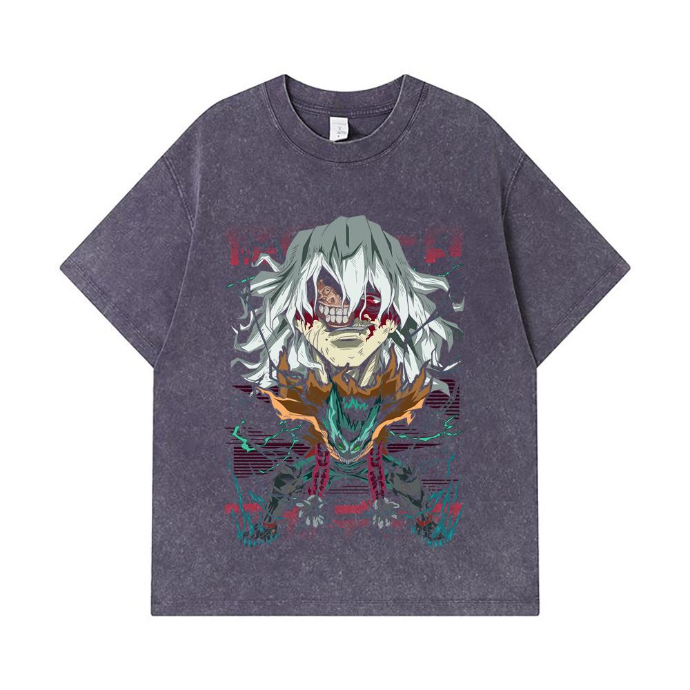 275 GSM Washed T-shirts 100% Cotton My Hero Academia V9 Shigaraki Print Unisex Heavy Cotton T Shirt