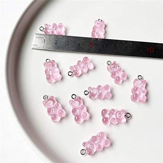 Gummy-style bear 20-piece set 10 colors resin charm clear candy pendant handmade decoration parts earrings keychain craft materials