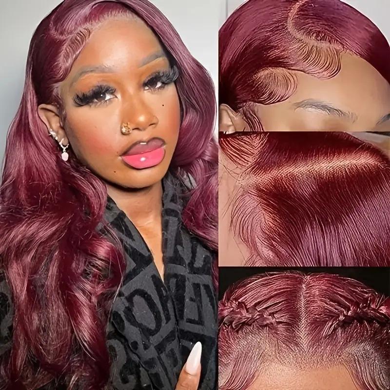 Fashionable lace Wine Red wig African hot selling big wavy long curly hair wig