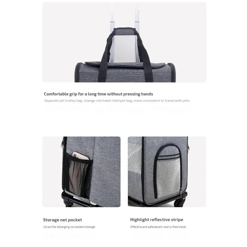 Pet Multifunctional Out and About Trolley Bag Removable Trolley Case Out and About Portable Foldable Pet Bag Pet Backpack