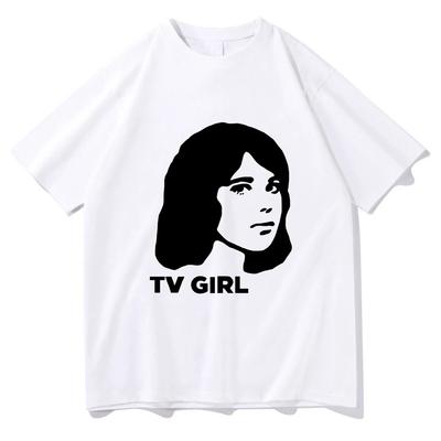Sommer Herren TV GIRL Band bedrucktes T-Shirt, 100% reine Baumwolle Cartoon Harajuku bequemes Oberteil