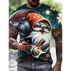 Summer Men's Fashionable Short Sleeved Casual Loose Comfortable Daily 3D Digital Color Printed Round Neck Top T-shirt