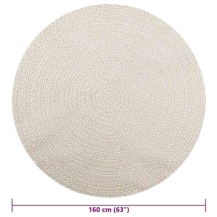 VidaXL ZIZUR Rug Cream Ø 160cm Jute Look Indoor and Outdoor, Outdoor Rug, Floor Rug, Indoor Rug, 4010386