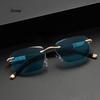 Alloy Frameless Women&Men Sun Reading Glasses Blocking Blue Light Sunglasses Spectacles Reading Glasses 0+1.0+1.5+2.0+2.5
