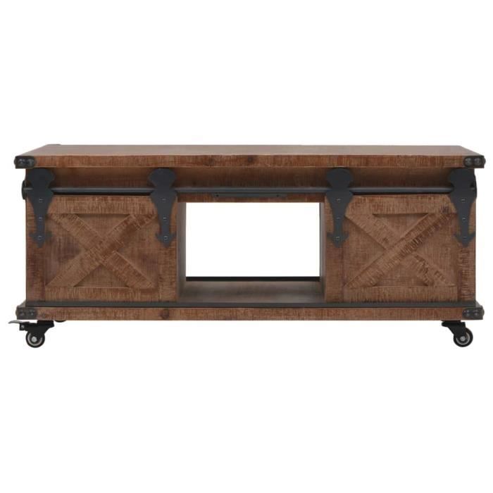 VidaXL Coffee Table Solid Fir Wood 91 X 51 X 38 Cm Brown