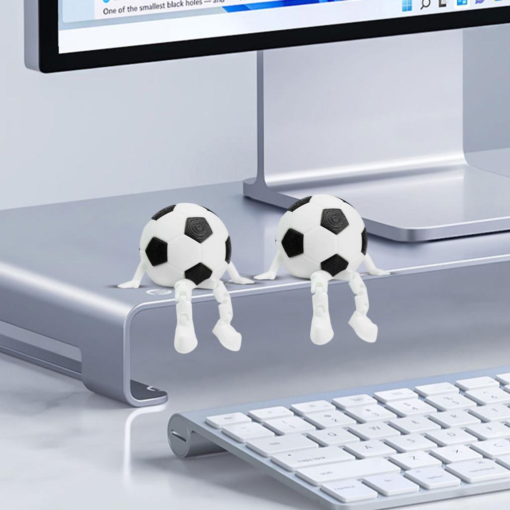 3D Printed Football Player Sitting Figurine, Creative Ball-themed Ornament, 3D Printed Toy Model.