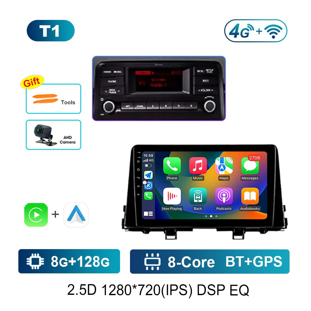For KIA Morning 3 Picanto 2017 - 2020 Android Auto Car Video Multimedia Player Split Screen Carplay Bluetooth WiFi Navi GPS 4G