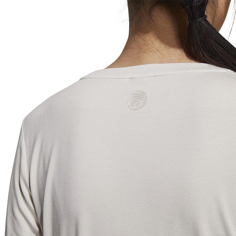 adidas Einfarbiges kurzes lässiges Sport-Langarm-T-Shirt Damenoberteile Weiß HR8397