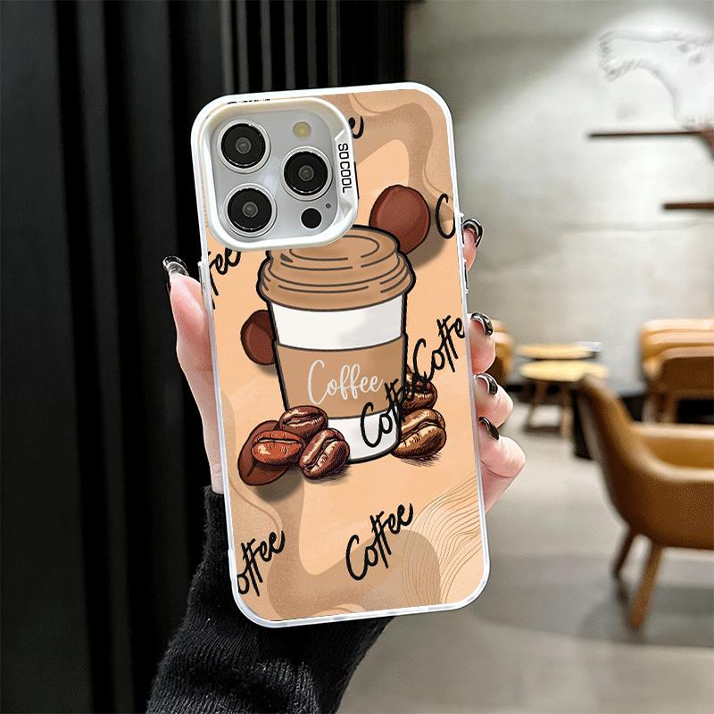 Black Coffee Fashion Style Shockproof Phone Case for iPhone 17 Air 16 16E 15 Pro Max 14 Plus 13 Mini 12 Back Cover Anti Fall Fun