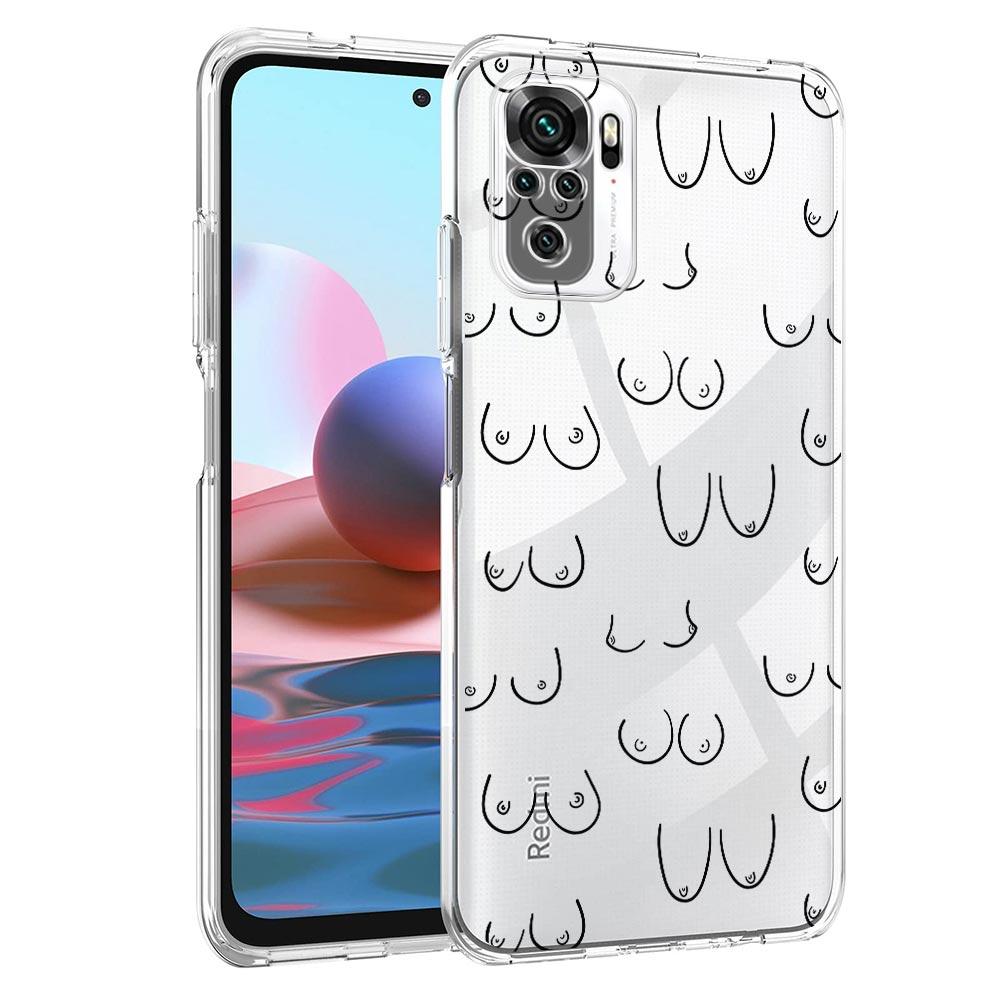 Titten Kunstdruck Soft Clear Handyhülle für Xiaomi Redmi Hinweis 12 10C 10 11 9 8 Pro Plus 9S 7 8T 9T 9A 8A 9C K50 K40 Gaming Cover