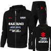 Suzuki 's New Motorcycle Riding Suit, Suzuka Endurance Race Hooded Sweatshirt, Pants, Fashionable Men's and Women's Sports Suit