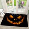 VIKAMA Halloween Dark Evil Pumpkin Printed Doormat Welcome Mat Outdoor Carpet Carpet For Living Room Rug For Bedroom Kitchen Rug