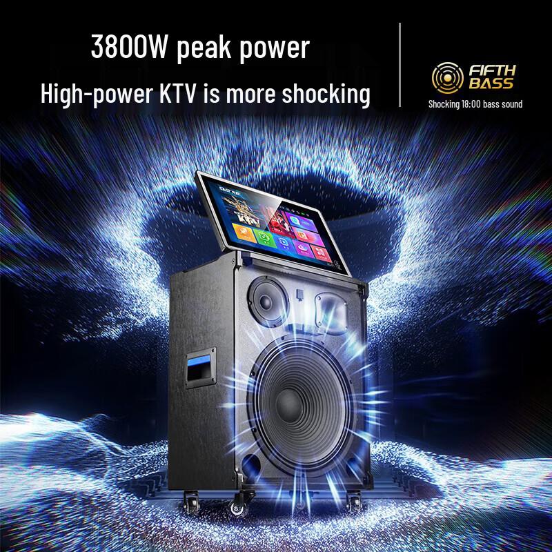 SAST Portable KTV Karaoke Speaker with 23-inch Screen CN Plug (adapter Included)