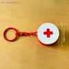 Mini Sliding Pill Box With Keychain Capsule Cross Symbols Portable Plastic Medicine Case Pill Holder Daily Use Emergencies