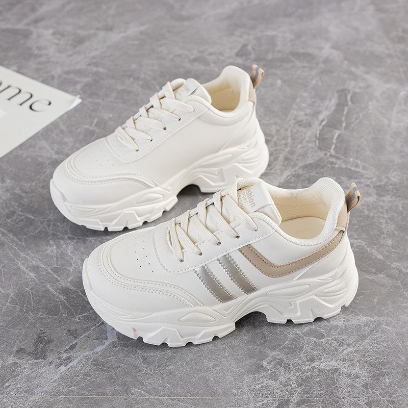 Women's Retro Casual Breathable Thick Bottom Trainers Running Shoes Fashion Hundred Slip Resistant Wearable Shock Absorbing Comfortable Sneakers