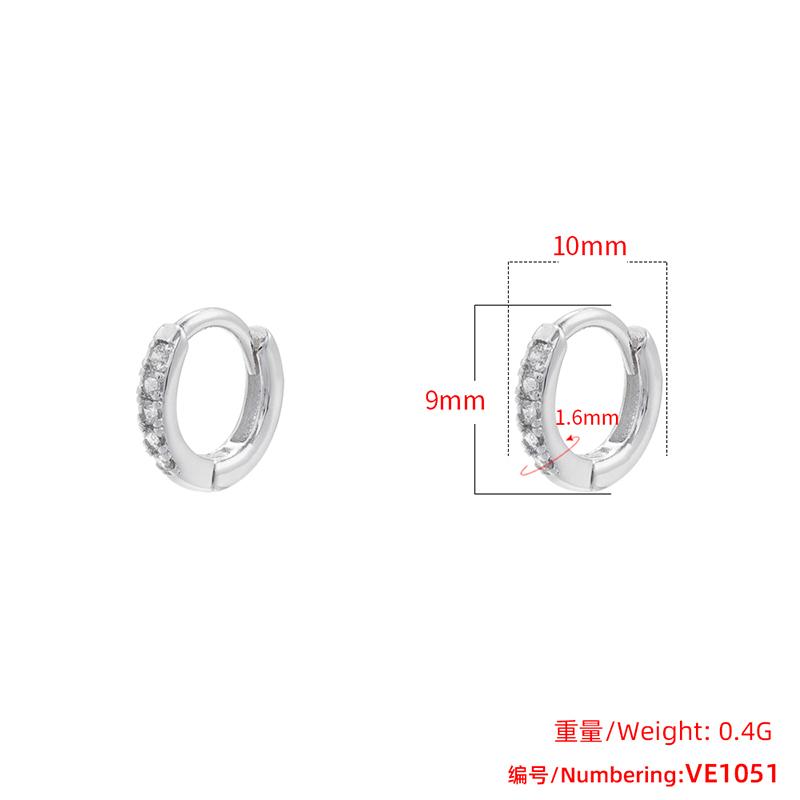 ZHUKOU Classic small hoop earring Cubic zirconia handmade DIY earring clasp hooks Jewelry materials accessories VE1051