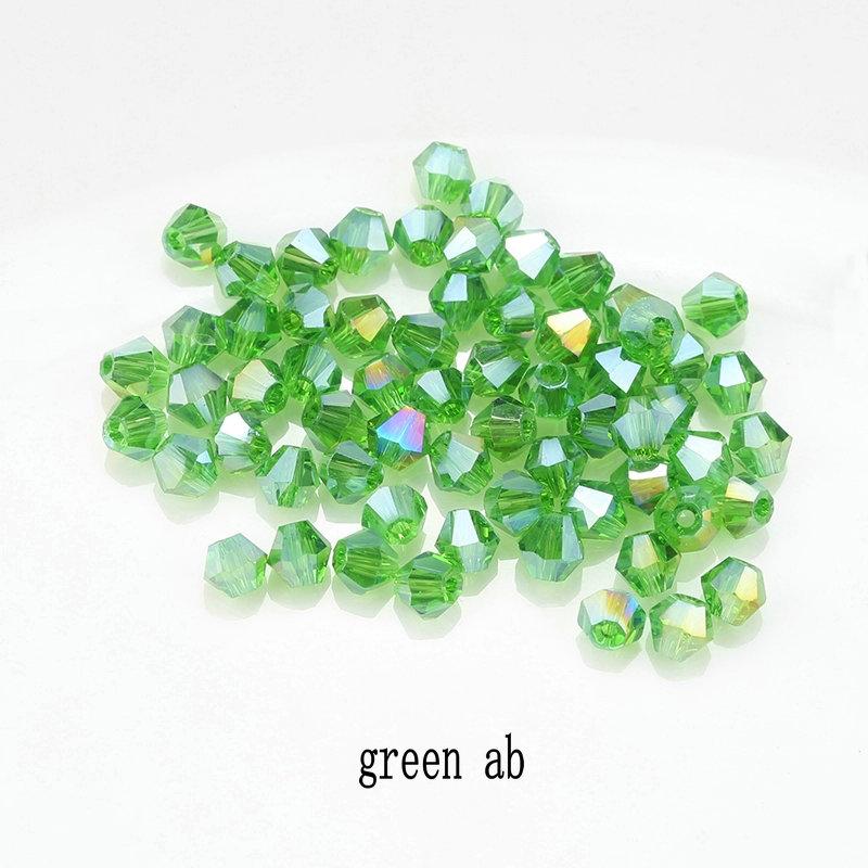 4mm 100pcs Shiny Crystal Beads Bicone Beads Glass Beads Loose Spacer Beads for Bracelet DIY Jewelry Making 200pcs